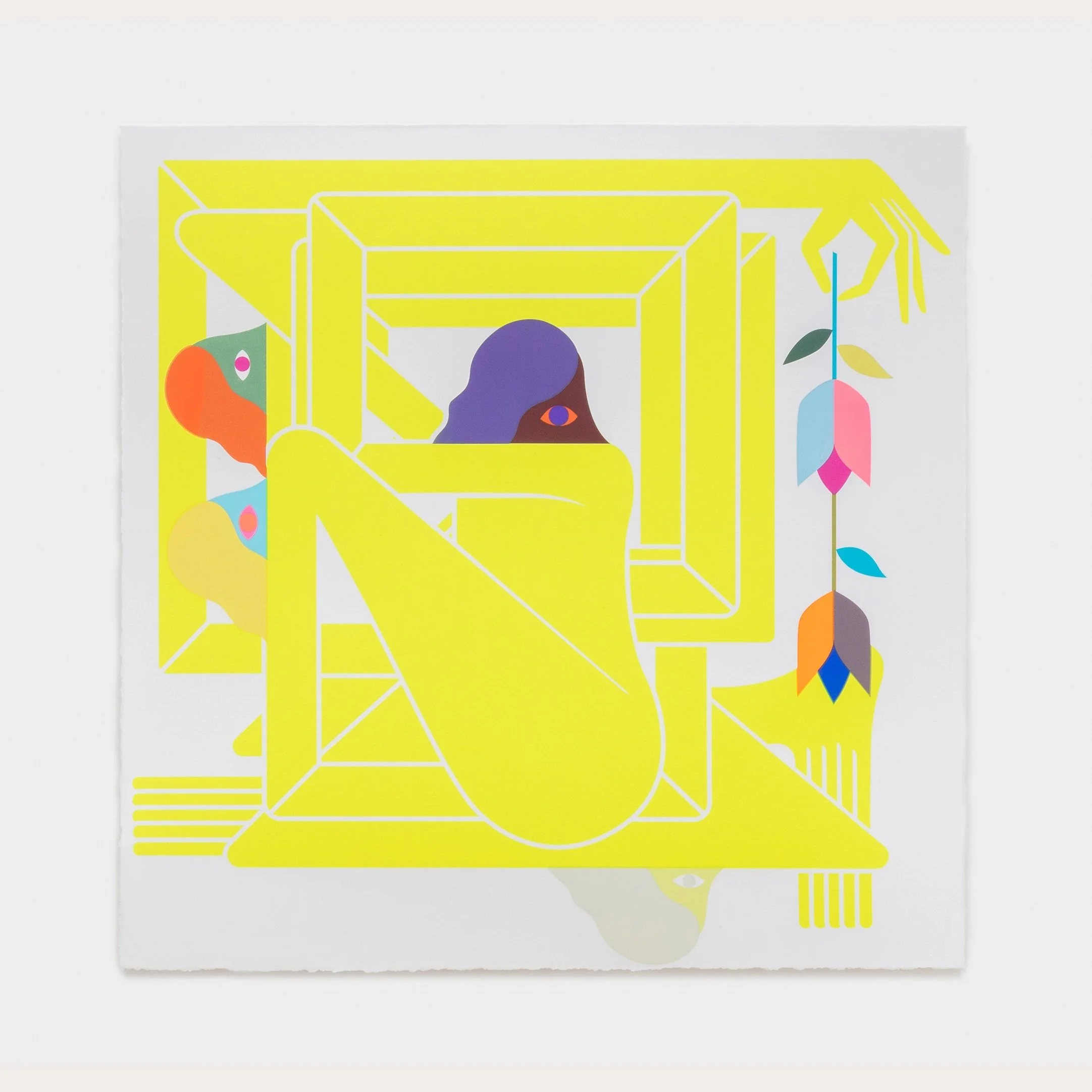 Richard Colman – Yellow on White Manalishi Monoprint — Louis Buhl